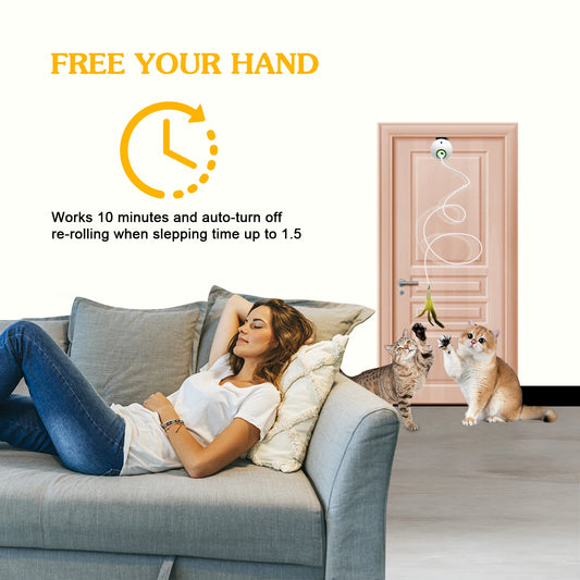 Interactive Cat Feather Toys, Hanging Electric Cat Toys for Indoor Cats, Cat Teaser Toy, Kitten Toys, Automatic Cat Toy