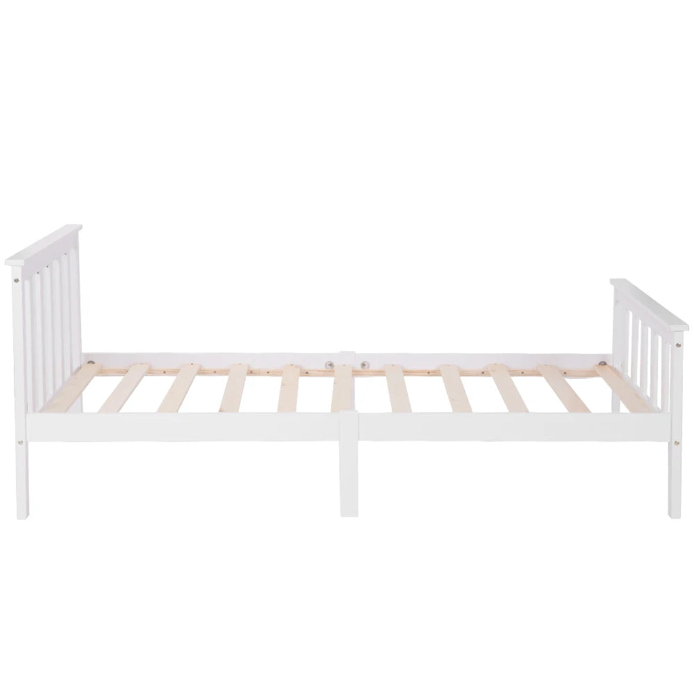 Solid Wooden Bed Single Bed 90x200cm,with slatted frame ,with headboard ,Bed Frame ,Children's Bed Youth Bed ,Solid Pine,White