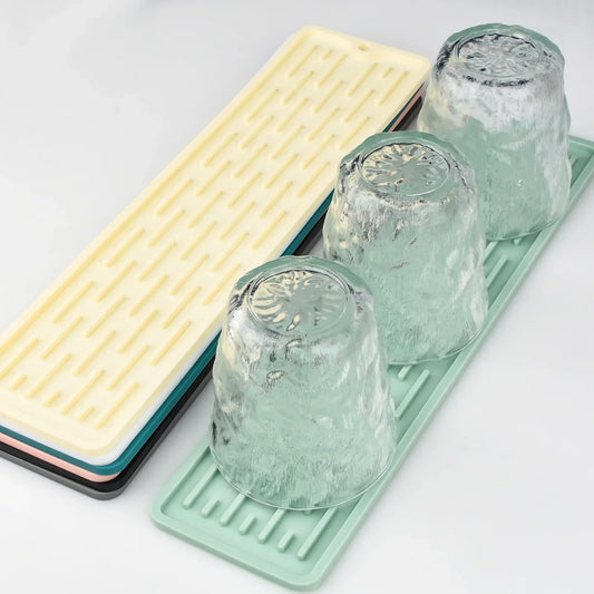 Silicone Dish Drying Mat Anti Slip Sink Storage Kitchenware Sink Protection Mat Tray Bathroom Gadget Countertop Mat Organizer