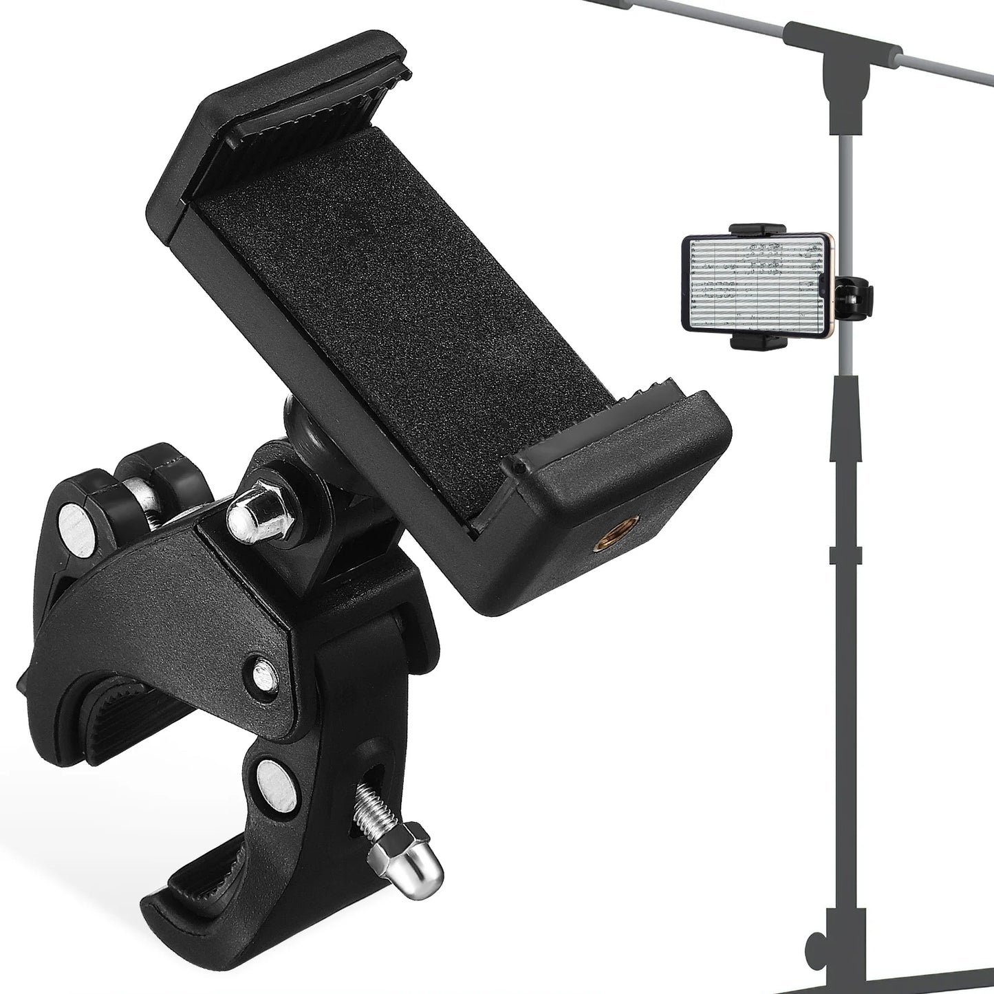 1 Set 180 ° Mic Stand Phone Holder Adjustable Phone Microphones Stand Phone Clip Phone Mount Mic Stand Mic Clamp Phone