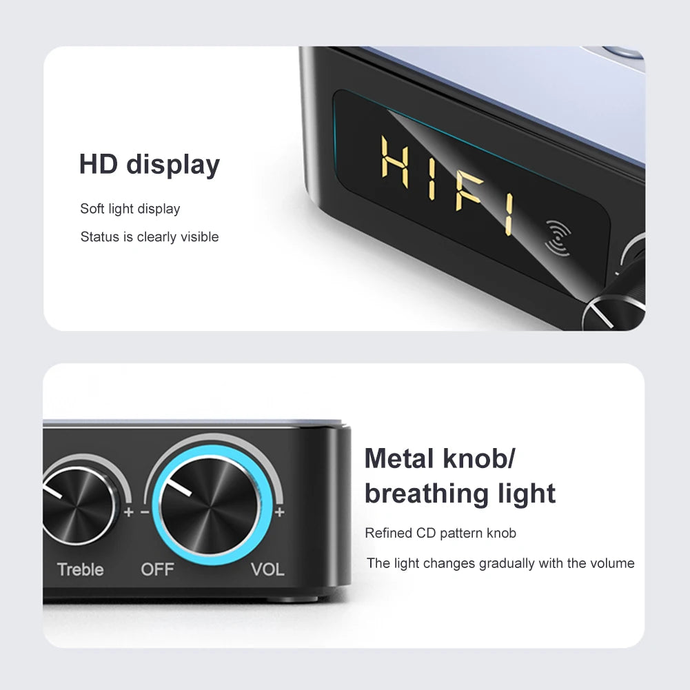 Audio Adapter Multifunctional Stereo Music Receiver Infrared Remote Control Bluetooth-compatible for Speaker Desktop Laptop