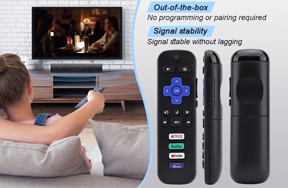 替换 Remote Control for All Roku Tv, Compatible with Tcl Roku, Hisense Roku, Onn Roku Smart Tvs 2-Year Warranty, for Roku