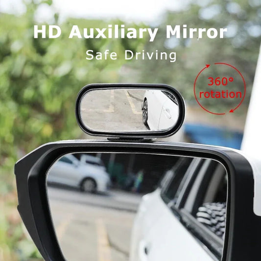 Universal Car Mirror 360 Degree Adjustable Wide Car Mirror HD Glass Wide Angle Side Rear Blind Spot Parking Auxiliary Mirror