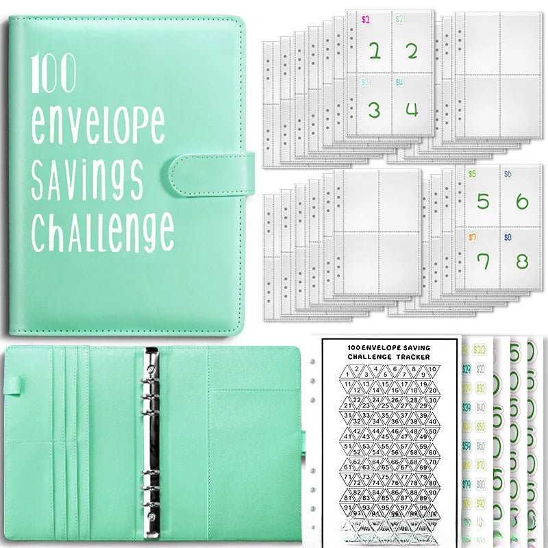 100 Envelope Cash Savings Challenge, Saving Challenge Envelop Book, Budget Envelope Financial Assistant, A5 Size Cash Binder