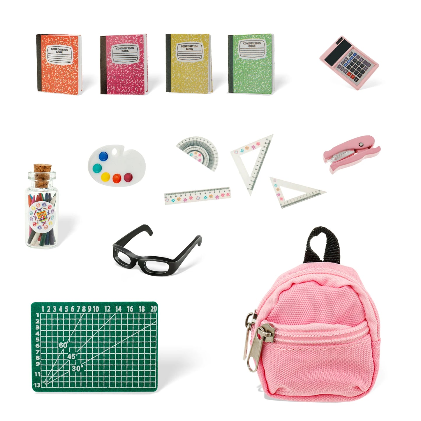 Mini School Supplies Cute Doll Bag Toys Decorative Dollhouse Study Tool School Accessories Adorable Mini School Accessories