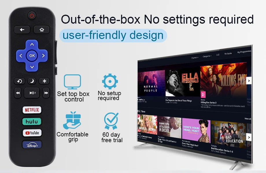 替换 Remote Control for All Roku Tv, Compatible with Tcl Roku, Hisense Roku, Onn Roku Smart Tvs 2-Year Warranty, for Roku