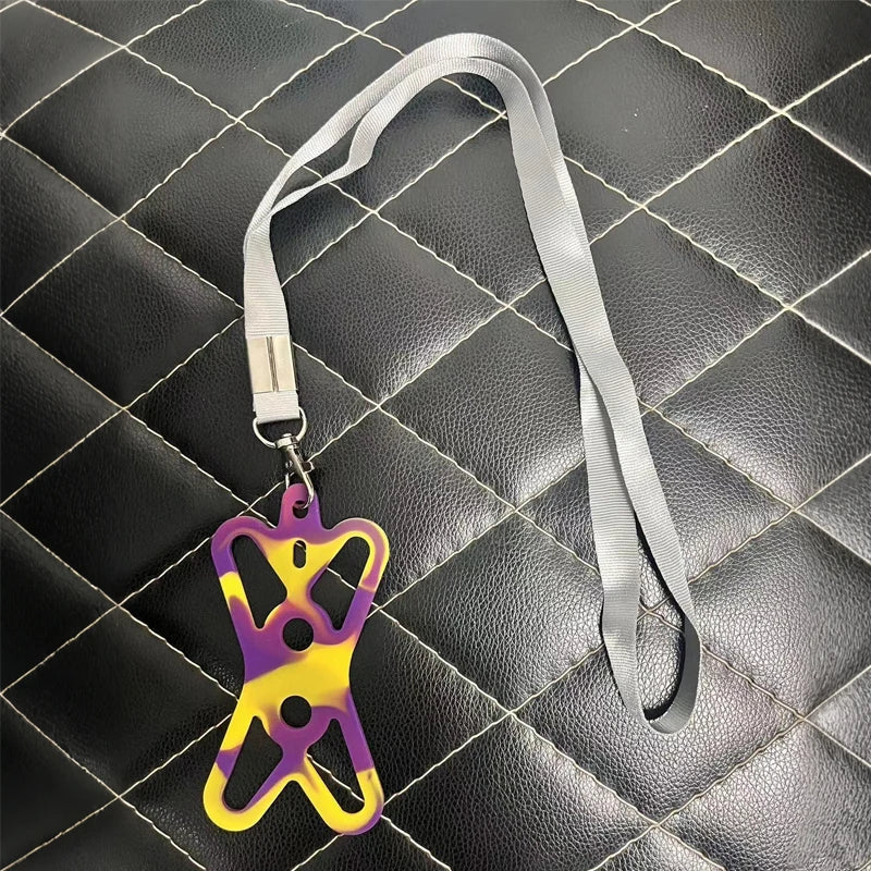 Phone Lanyards for Around the Neck, 2 in 1 Phone Strap with Silicone Phone Holder and Patch For iPhone and Most Cell Phones