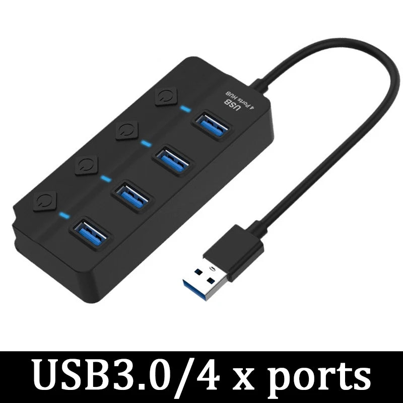 4/7 Port Multi USB Power Adapter USB 3.0 Splitter Hub USB Hub 2.0 USB Multiple Expander Switch Cable Hub Docking Stations