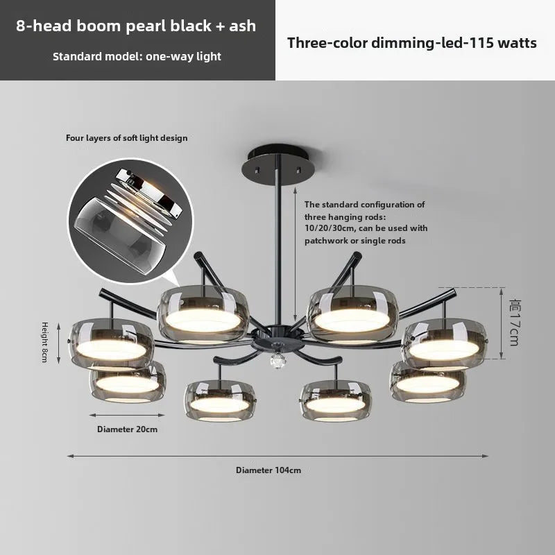 Italian Minimalist Dining Room, Dining Room, Chandelier, High-end Three Head Bar Desk Lamp, Island Table Lamp, Dining Table Lamp