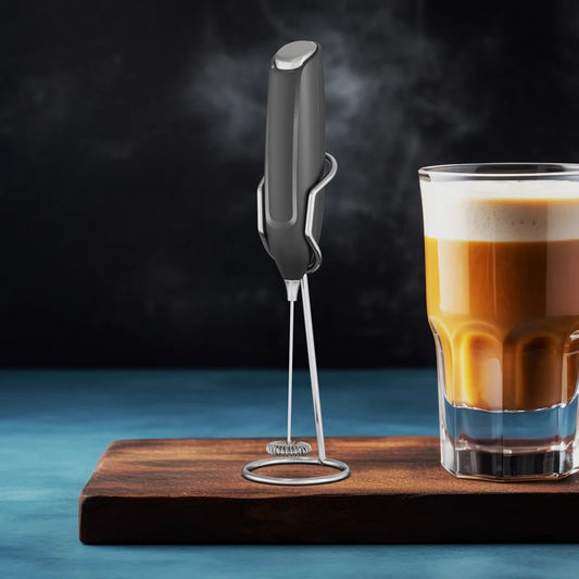 Electric Milk Frother Hand Blender Portable Mini Handheld Fast Foamer Coffee Cappuccino Whisk Mixer Food Blender with Stand