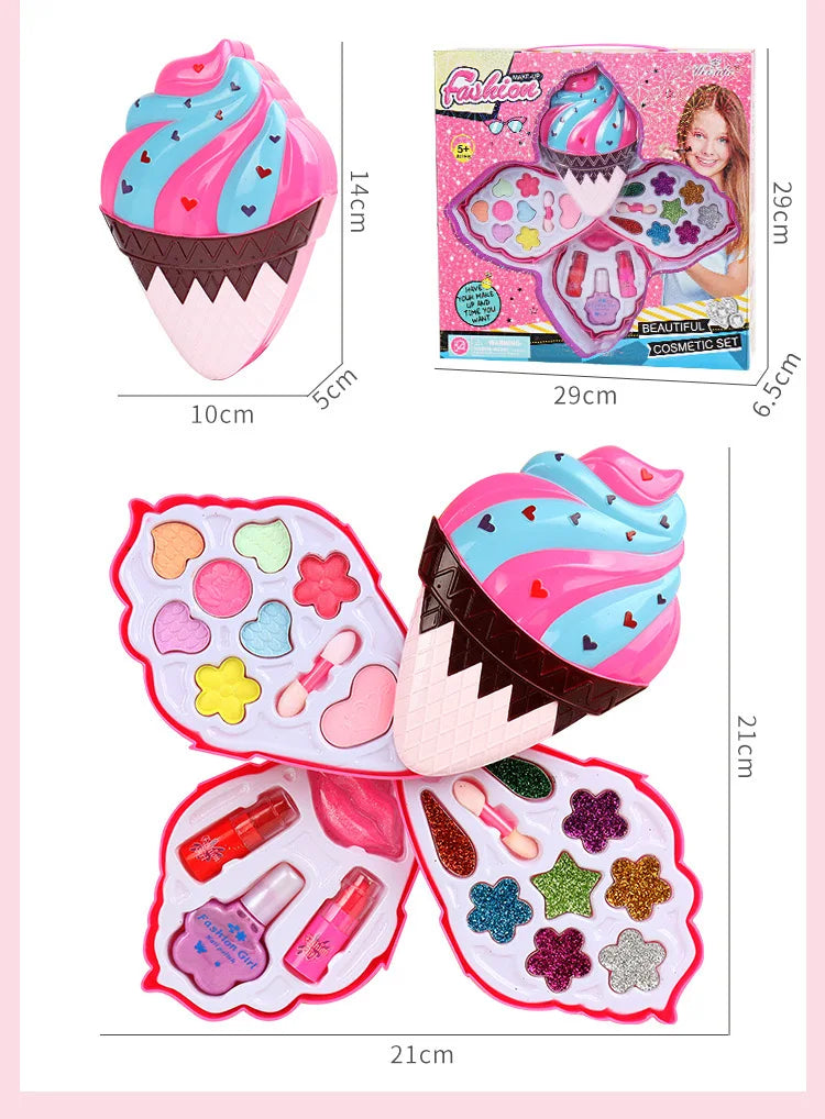 Girl Ice Cream Cosmetics Princess Cosmetics Box Ice Cream Box Lipstick Children's Toys Children's Games Baby Cosmetics Set