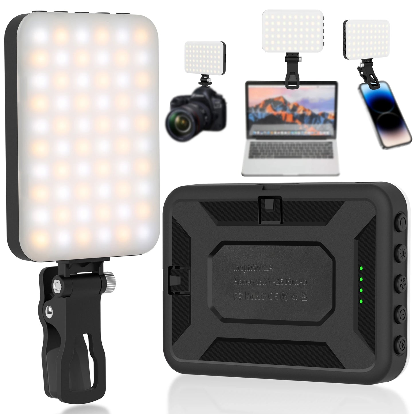 Led Photo Fill Light Dimmable,for Phone,iPhone,Photography Video Lighting for Video Recording, Makeup,TikTok,Selfie,Vlog