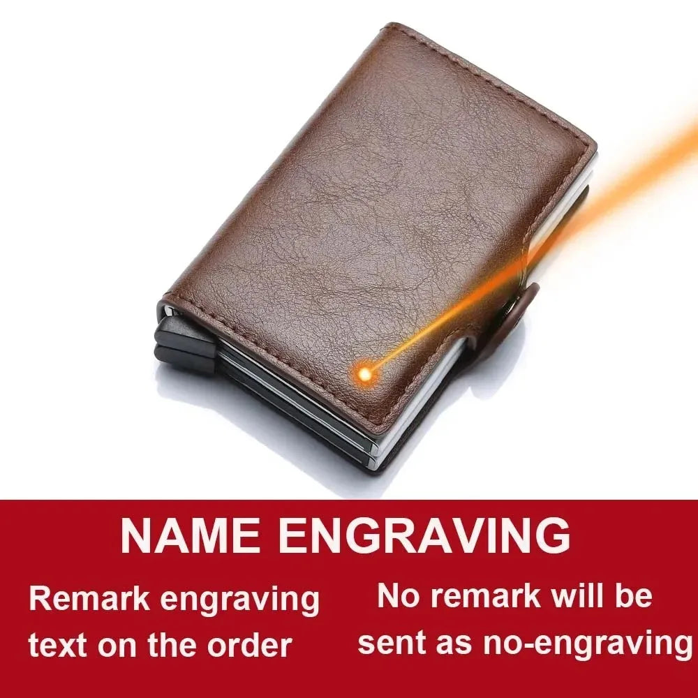 Anti Rfid Blocking Men Wallets with Custom Name Carbon Fiber Mini Wallet Large Capacity Card Holders Small Money Bag Male Purses