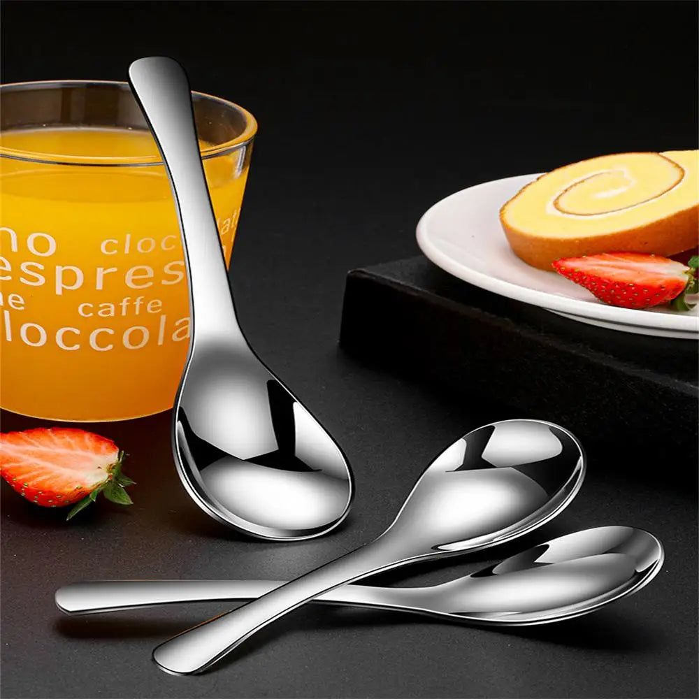 5pcs 304 Stainless Steel Spoon Spoon Household Creative Stainless Steel Tablespoon Soup Spoon Small Spoon Spoon Children Dinner