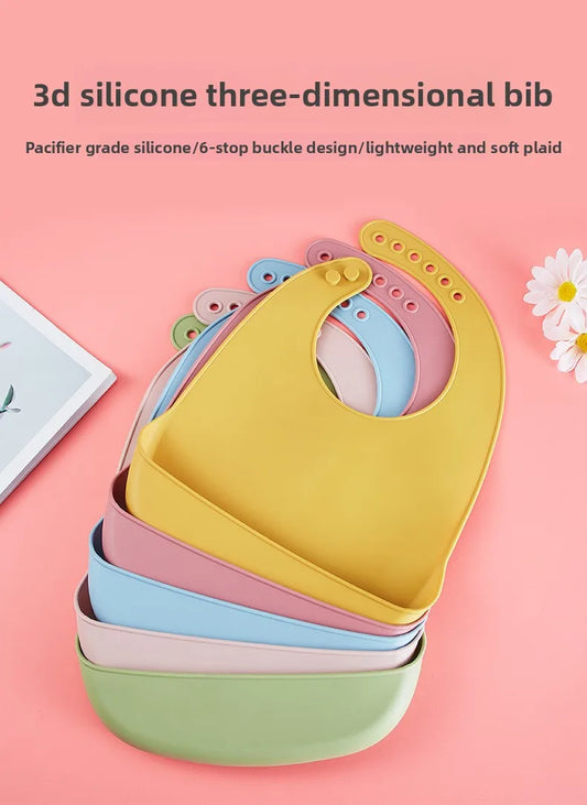 Eating Enlarged and Widened Bib Waterproof Silicone Super Soft and Light Feeding Complementary Food Children's Bib Saliva Pocket