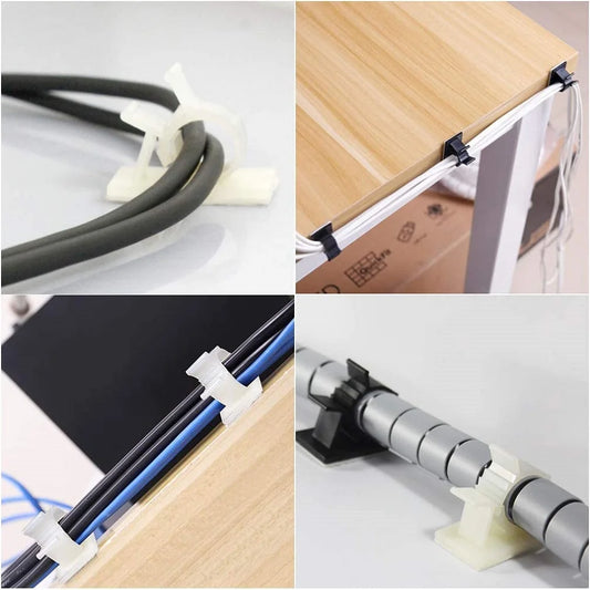 20 Pcs Cable Clips Self Adhesive Power Cord Management Wire Holder Cable Organizer Clamp Wire Clip for Car Desktop Wall Phone