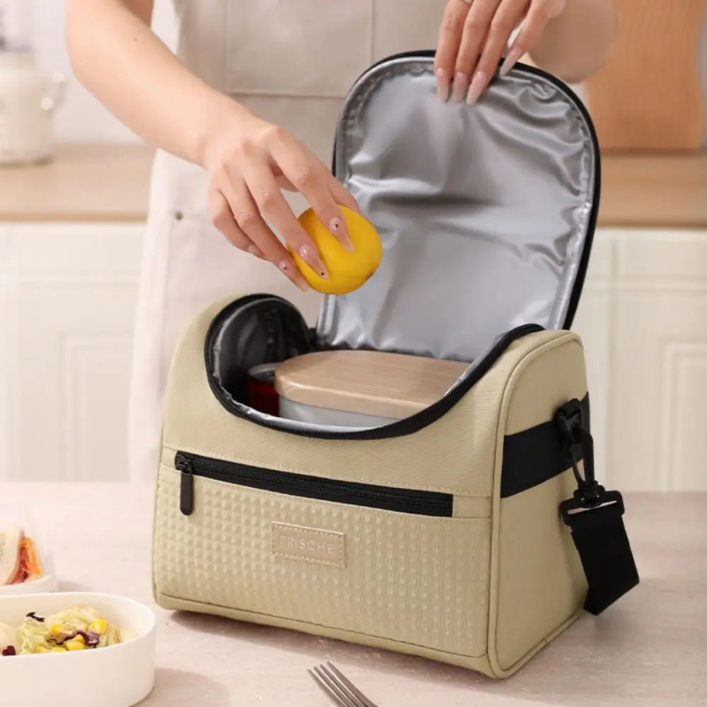 Reusable Zipper Handle Lunch Box Durable Large Capacity Insulated Lunch Bag Waterproof Sturdy Tote Food Container Travel