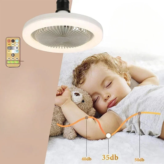 Smart 3-in-1 Ceiling Fan with Remote Control Lighting Lamp Lighting Base for Bedroom and Living Room Silent and Convenient