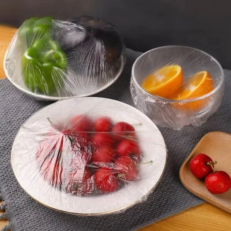 100P Reusable Elastic Bowl Storage Covers for Kitchen Storage, Plastic Film Cover, Food Storage Covers, food Fresh Keeping Cover