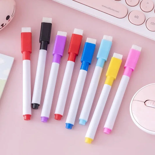 8Pcs/set Colorful Whiteboard Markers Erasable Pens for Kids Classroom and Office Supplies Marker Pen Classroom Supplies