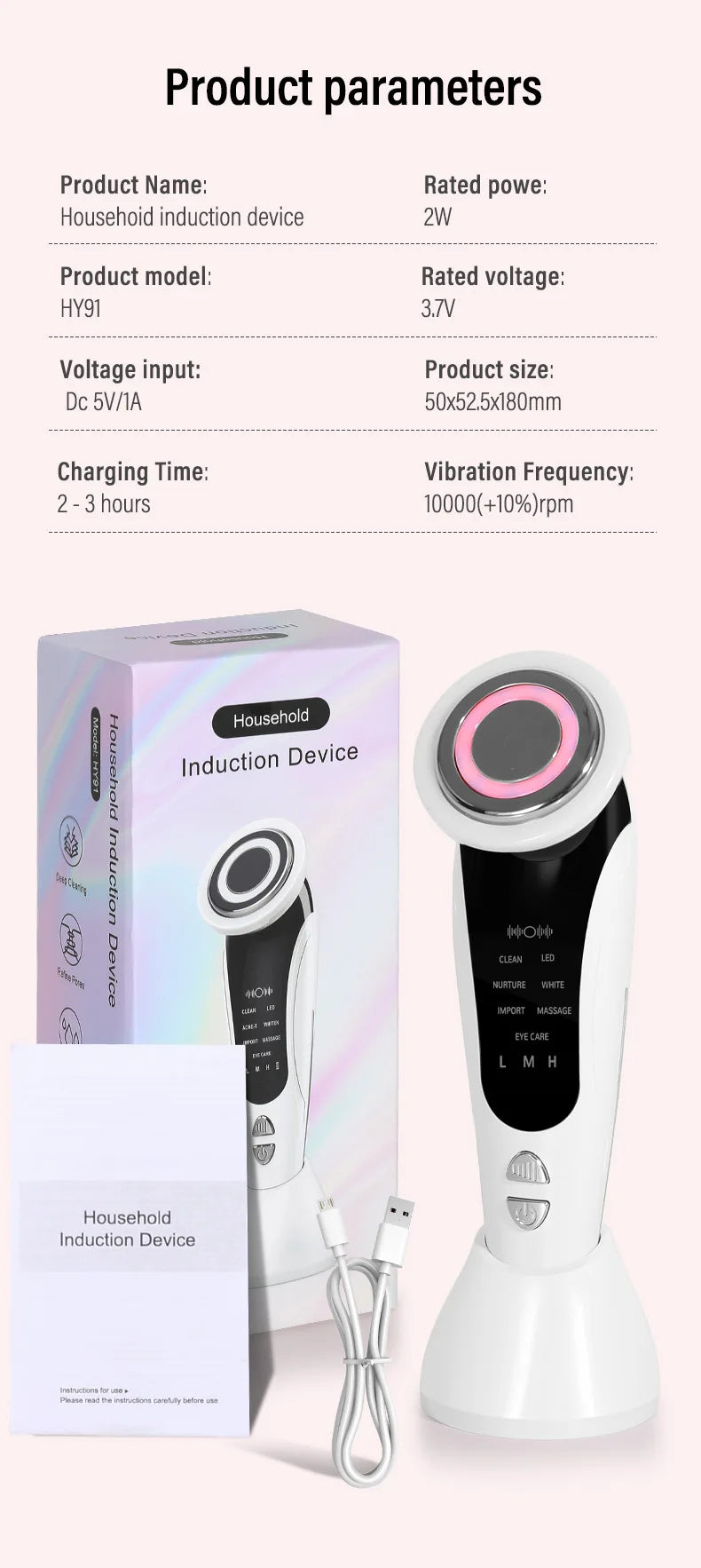 7 in 1 Face Lifting Face Lifting Massager Portable Home Use Electric Skin Care Tool Face Lift Massage Whitening Skin Tightening