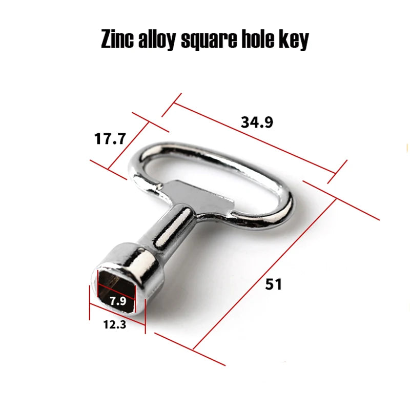 Square Key 3Pcs Square Key Plumbing Hole Faucet Key Water Valve Tap 8mm Vent Key Heating Key Heating Vent Key Square Socket Lock
