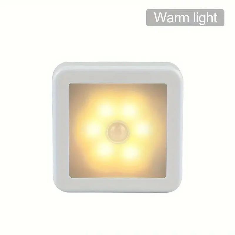 LED Night Light Smart Motion Sensor Battery USB Charging Operated Bedside Lamp Living Room Hallway Pathway Toilet Home Lighting