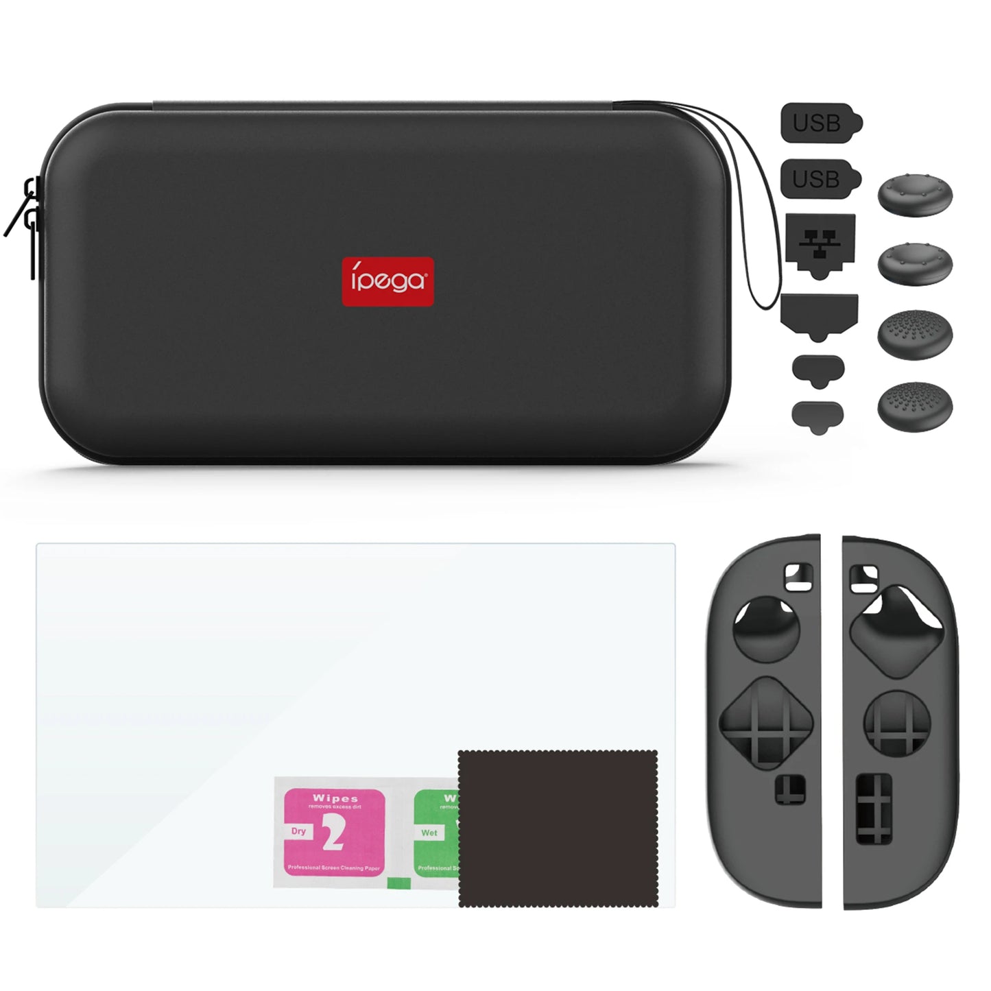 Travel Case for Switch 2 Carrying Bag Screen Protector Protective Case Dust Plugs Grip Cover All in One Accessories Storage Kit