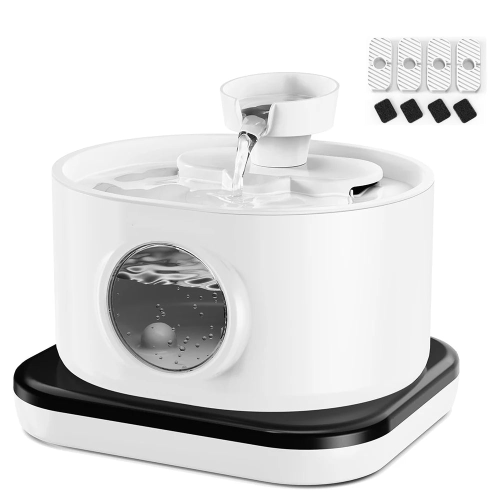 95 oz/2.8L Cordless Cat Water Fountain 5200mAh Rechargeable Battery Powered Pet Water Feeder Silent Pump Live Water Circulation