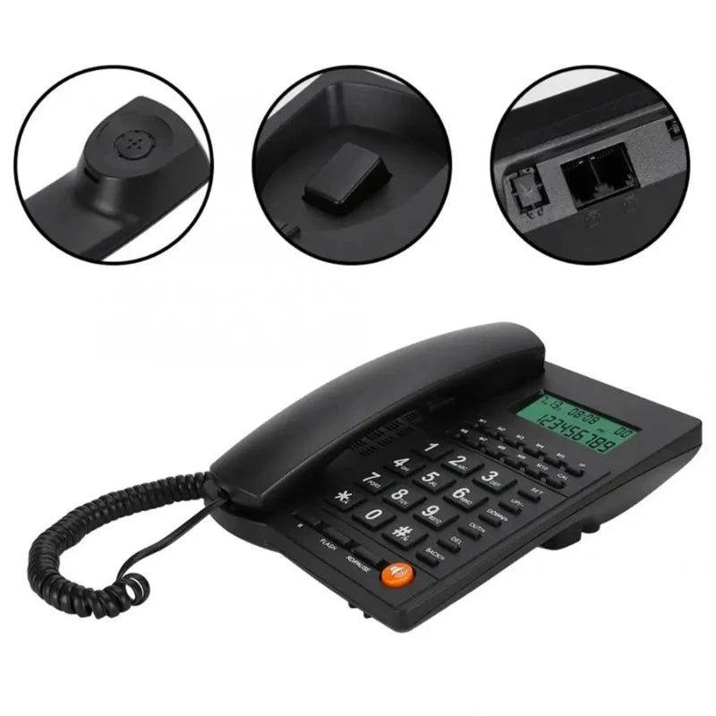 DX11 Corded Landline Phone Big Button Landline Phones with Caller Identification Fixed Telephone for Office Hotel Receptioni