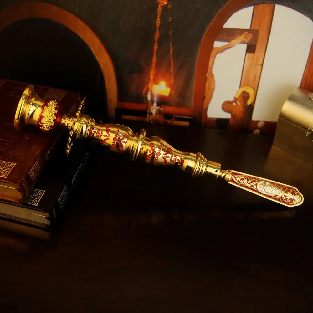 Orthodox Candle Religion Handhold Candle Holder Church Decor Single Candlestick Orthodox Church Supplies Religious Accessory