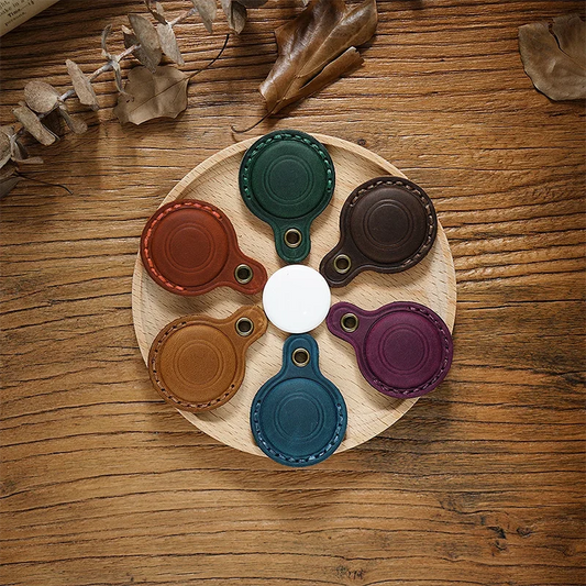 New Retro Leather Keychain Protective Case for Apple Airtag Locator Tracker Device Protector Cover For Air tag Accessories