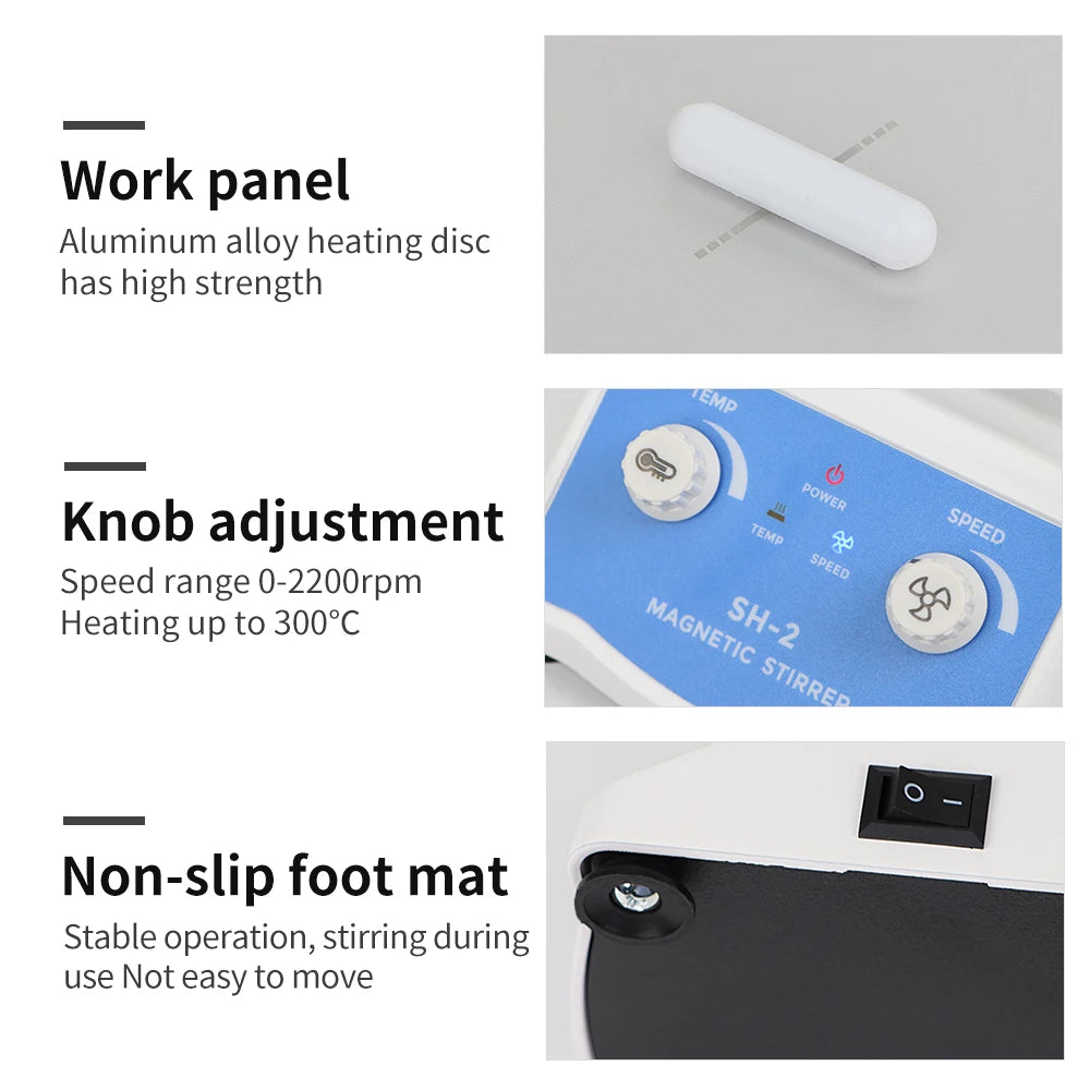 Magnetic Stirrer With Heating Digital Display Thermostatic Stirrer Laboratory Hot Plate Magnetic Mixer 2L 1600rpm Adjustable