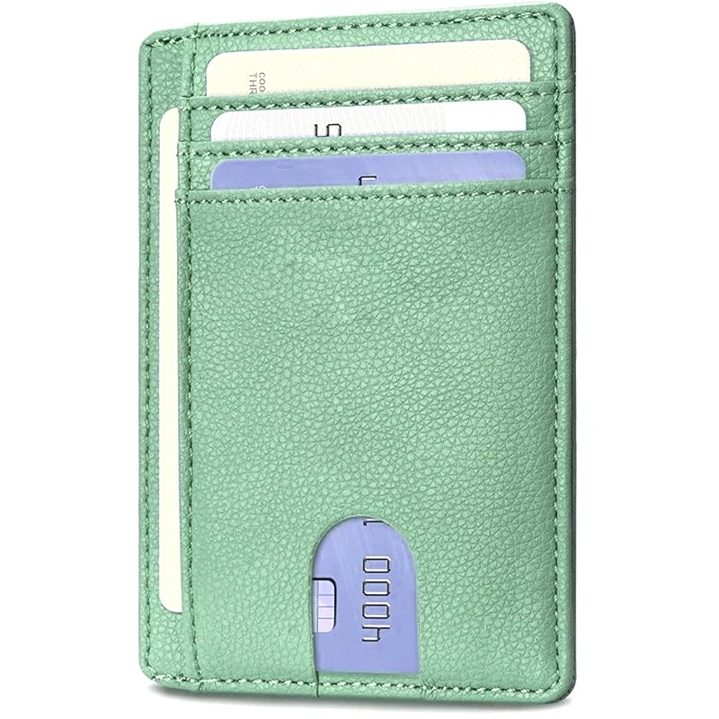 Slim Minimalist Front Pocket RFID Blocking Leather Wallets for Men and Women