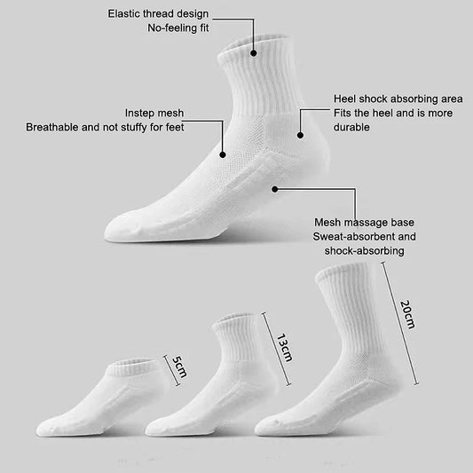Men's Thick Bottom Sweat Absorbing and Breathable Sports Socks with Bottom Cushion for Running Professional Sports Men's Socks