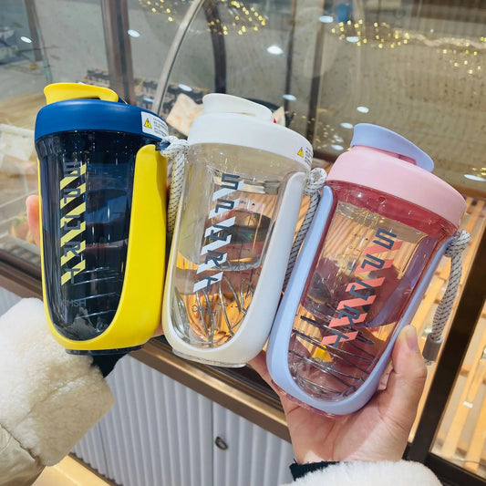 New Style 590ML Blender Shaker Bottle with Whisk Spring BPA Free Plastic Protein Shakes Leakproof for Powder Workout Gym Sport