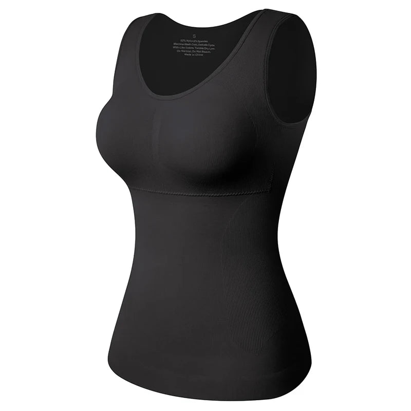 Shapewear for Plus Size Women Tummy Control Shapewear Built-in Bra Shaping Tank Tops Slimming Body Shaper Compression Underwear