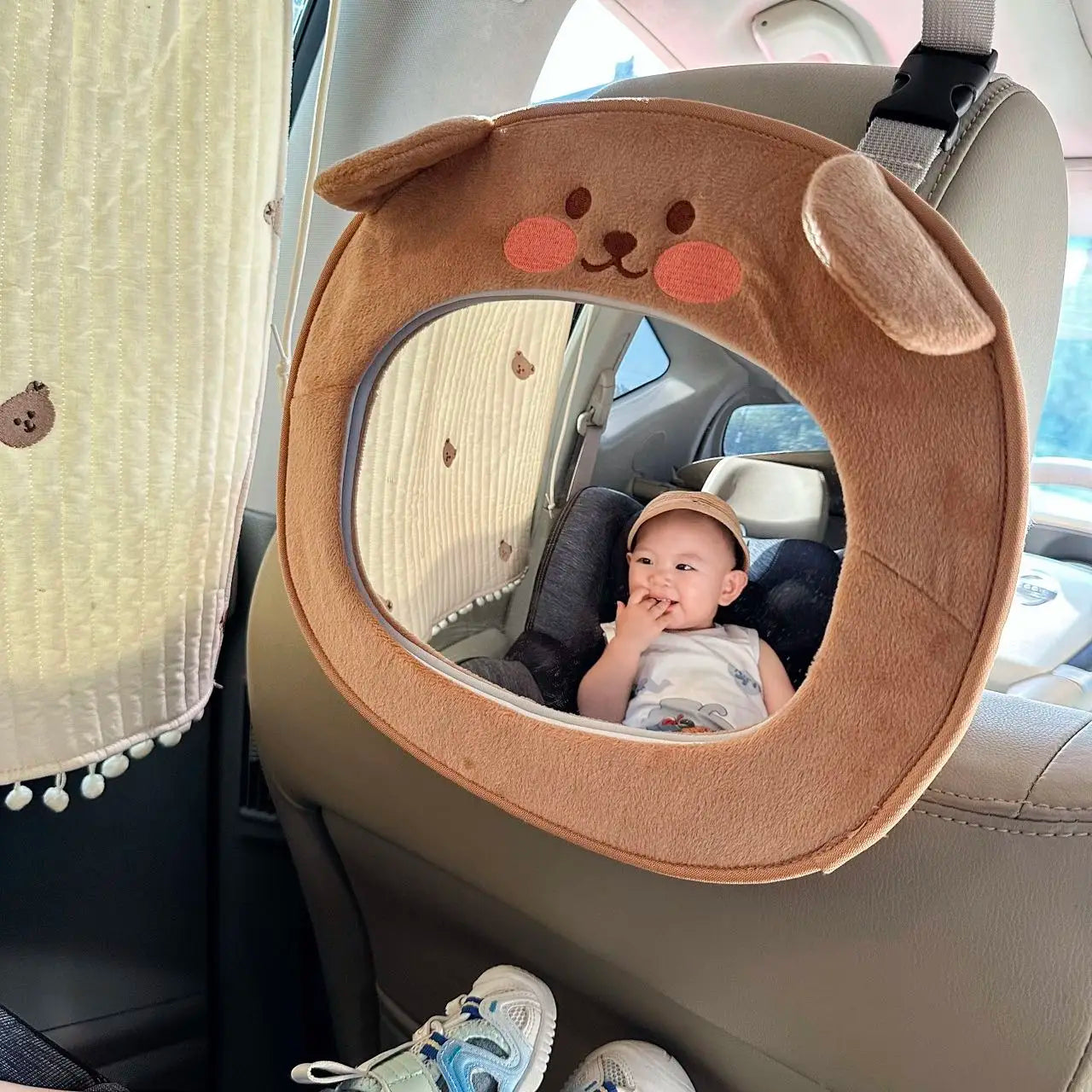 2025 Korean children's rearview mirror, car baby safety seat observation mirror, baby cartoon acrylic car mounted reflector
