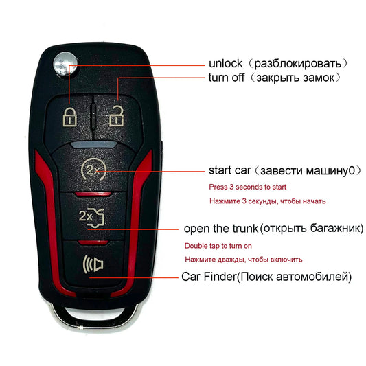 Universal auto start stop keyless entry system engine start alarm system push one-button start system remote car accessories