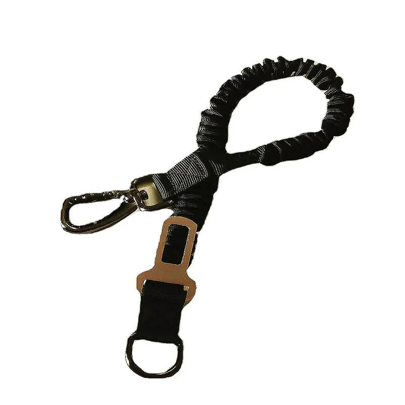 Dog Seat Belt 1-to-2 Extend Rope 54-90CM Elasticity Pet Safety Nylon Dog Leash with Car Seat Buckle Dog Accessories Olive Khaki