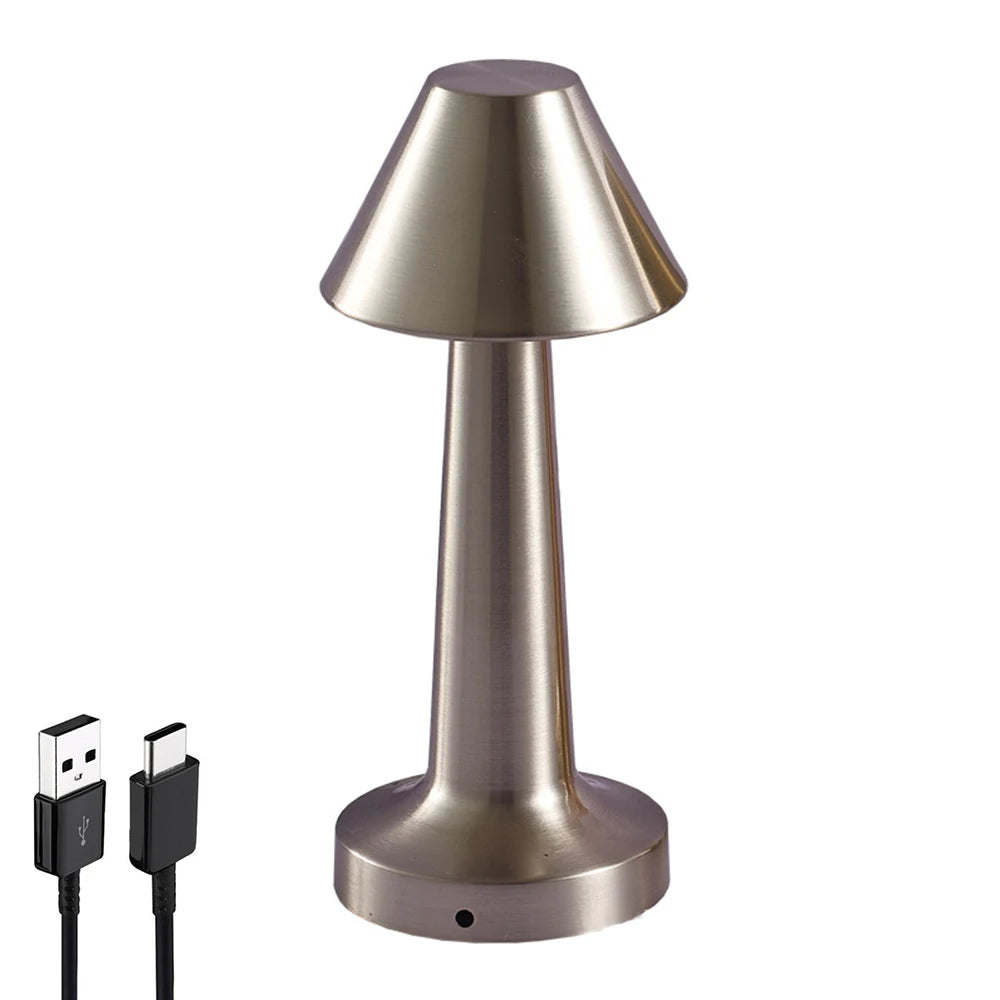LED Touch Table Lamp Desktop Night Light Rechargeable Cordless Decor Lamp for Restaurant Hotel Bar Bedroom Bedside Light Lamp