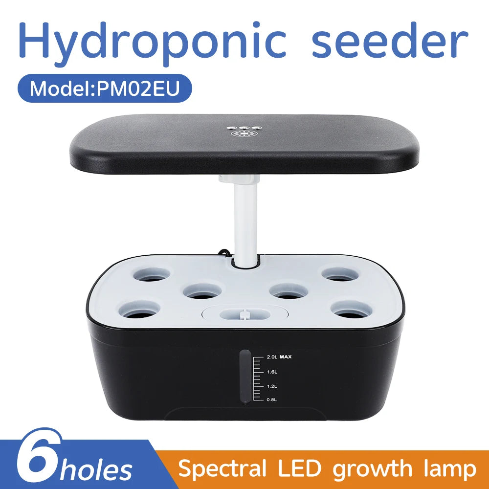 6 Holes Indoor Garden Hydroponics Growing System Full Spectrum LED Plant Grow Light Vegetable Fruit Herb Planting Box For Home