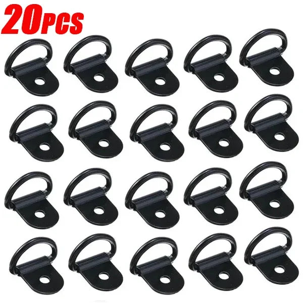 10/20pcs Stainless Steel D Shape Pull Hook Tie Down Anchor Ring Iron Cargo Tie Down Ring for Truck Trailers RV Boats Accessories
