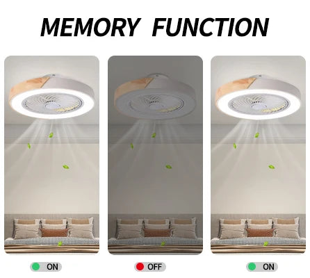 Smart Ceiling Fans With Light For Living Room Dining Room Blades Reversible 6 Speeds 52CM Fans Lighting 110V/220V