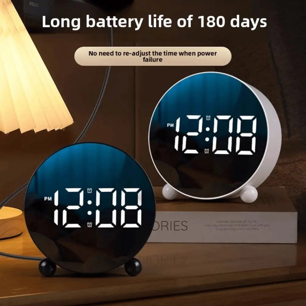 Desktop Clock Digital LED Clock 2Sets Alarm Mute Electronic Clock Plastic Adjustable Brightness Digital Alarm Clock Travel 알람시계