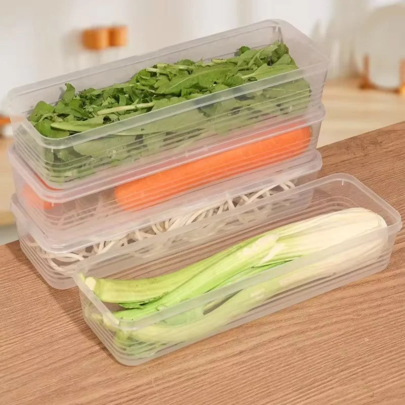 Fresh Box Refrigerator Storage Boxes Scallions Food Container with Lid Cold Crisper Sealed Kitchen Fresh Fruit Fridge Organiser