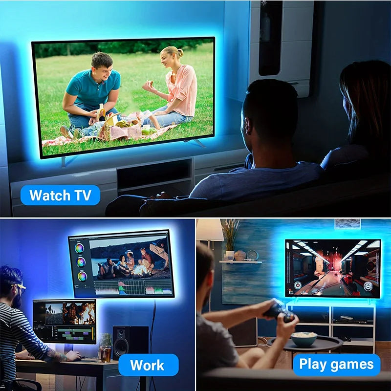 Gaming LED Lights Strip Smart Ambient Lighting PC/TV Display Backlight Lights Strip Smart Control RGB DIY Party Screen Light