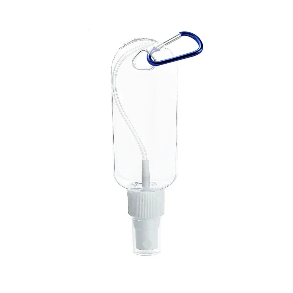 10Pcs 30/50/60ml Clear Travel Plastic Keychain Refillable Bottles Empty Spray/Flip Bottles Portable Mini Leakproof Containers