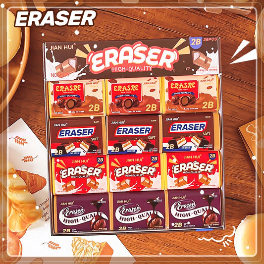 Aesthetic stationery back to school supplies Kawaii Stationery items Chocolate Erasers rubber school stationery accessories