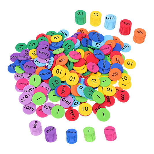 3 Set EVA Number Discs Math Manipulative Place Value Disks Educational Equipment Supplies Teaching Aids Decimal Chart Learning